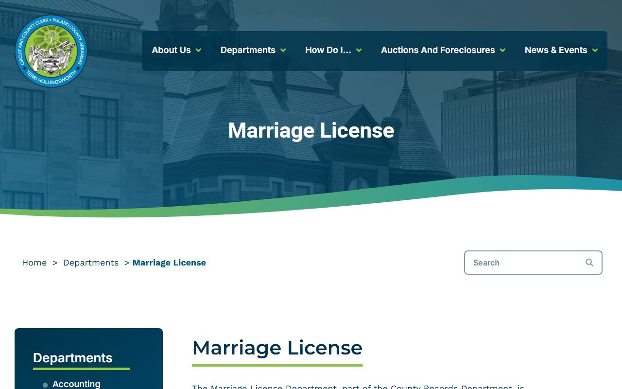 pulaski county birth records marriage license department page
