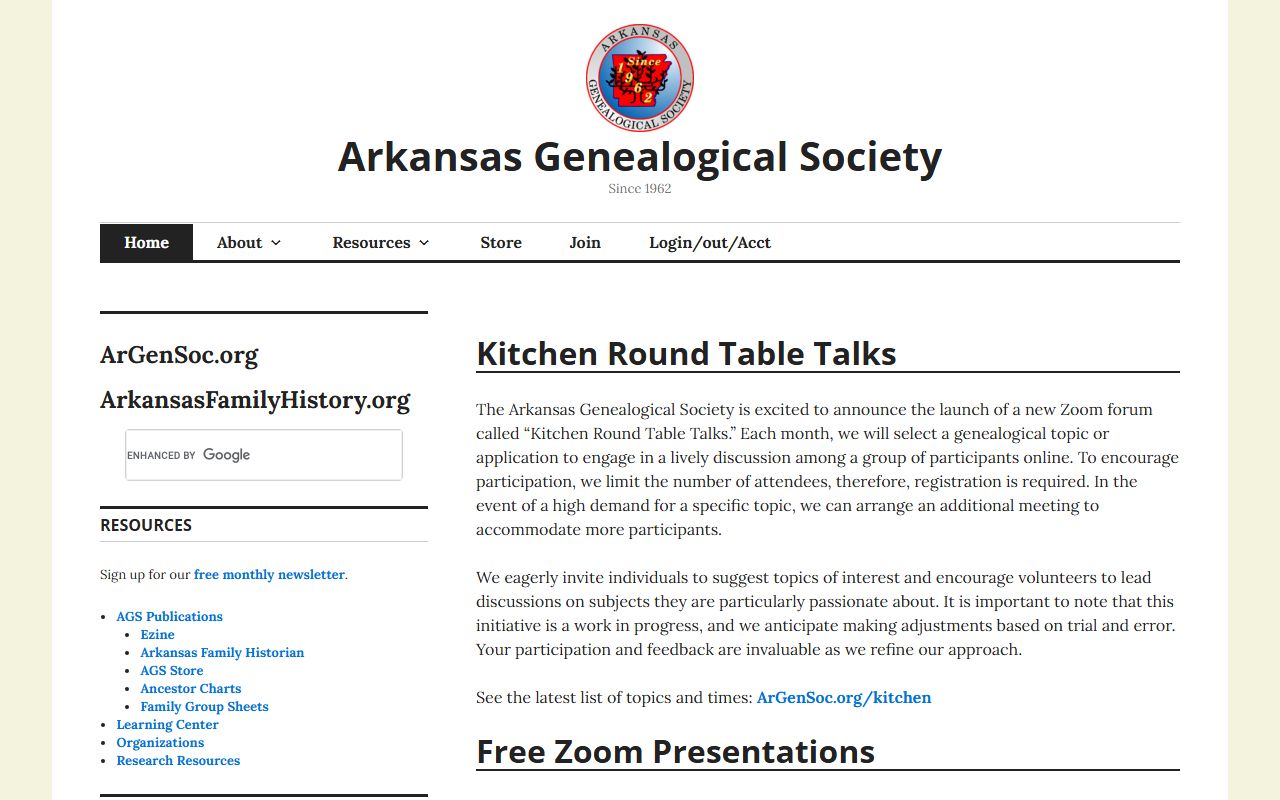 Arkansas Genealogical Society research resources for historical birth records